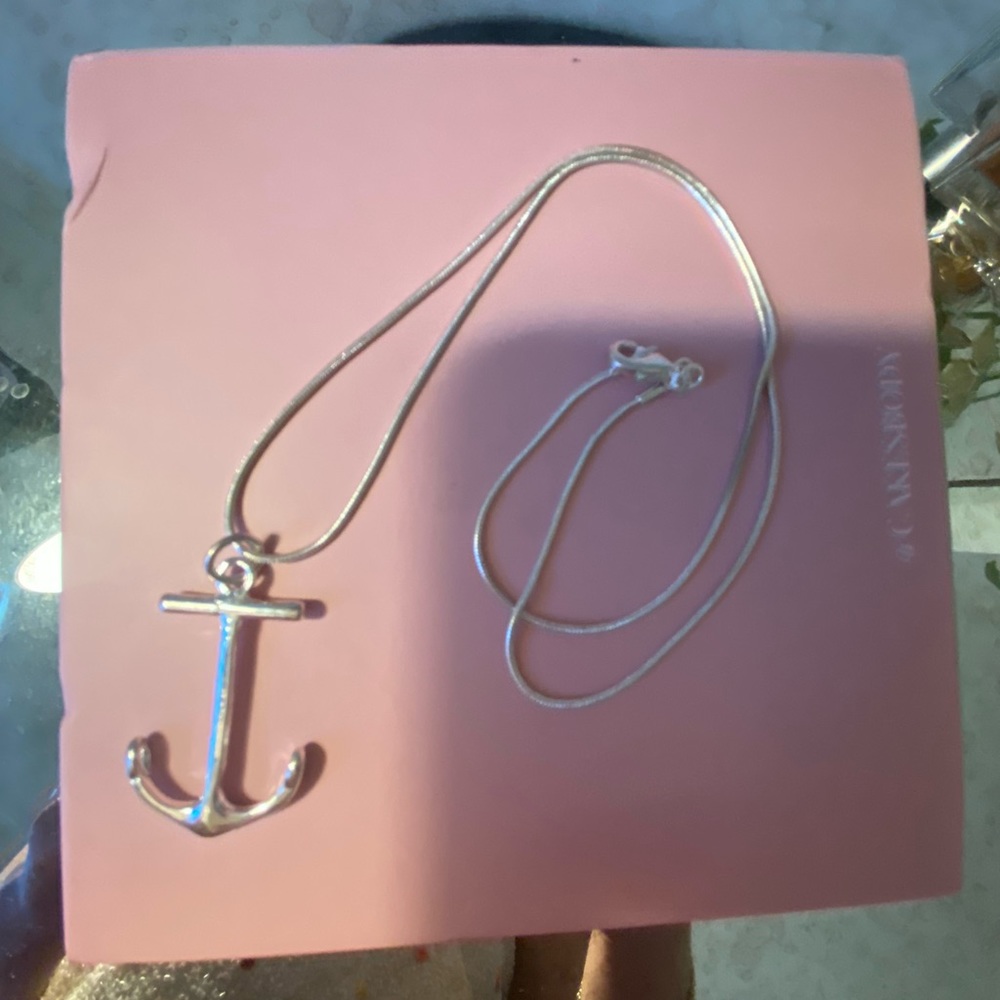 Sterling silver anchor necklace